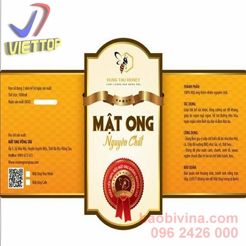 In tem nhãn lọ mật ong